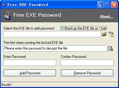 password protect exe file